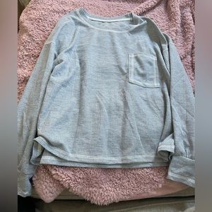 Cute waffle top, comfy, stay at home vibe.